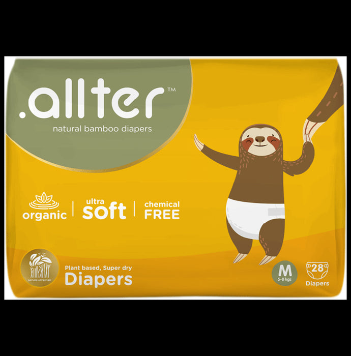 .allter Organic Natural Bamboo Ultra Soft Chemical Free Taped Diaper Medium
packet of 28 diapers