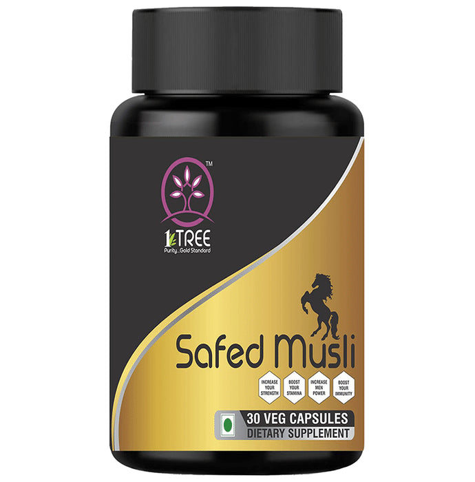 1 Tree Safed Musli Veg Capsule
bottle of 30 vegicaps