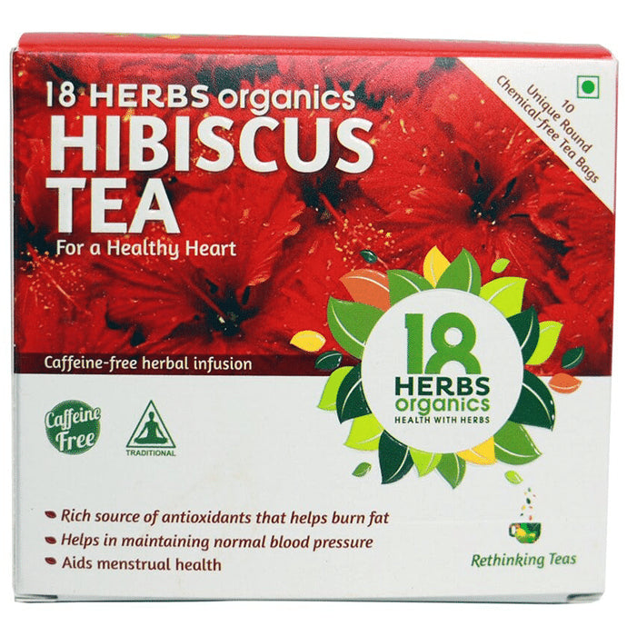 18 Herbs Organics Hibiscus Tea Bag (1.1gm Each)
box of 10 tea bags