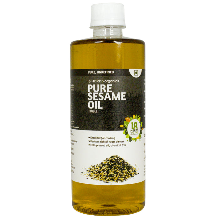 18 Herbs Organics Pure Sesame Oil Edible
bottle of 500 ml Oil