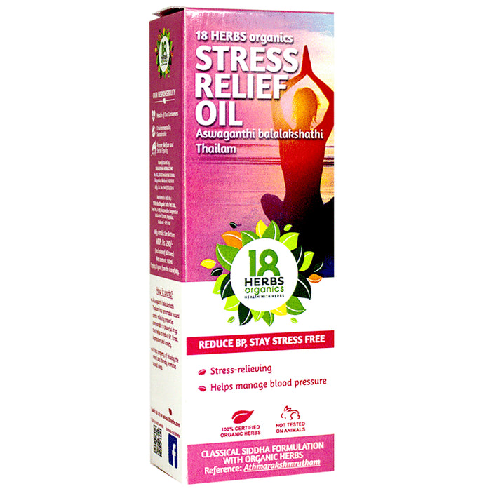 18 Herbs Organics Stress Relief Oil Aswaganthi Balalashathi Thailam
bottle of 100 ml Oil