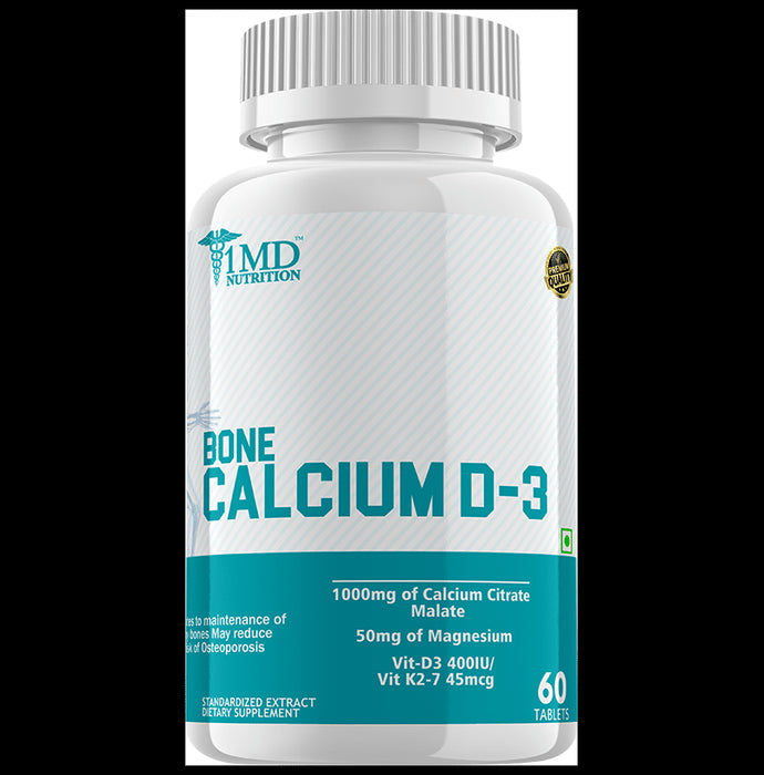 1MD Nutrition Bone Calcium D 3 Tablet
bottle of 60 tablets