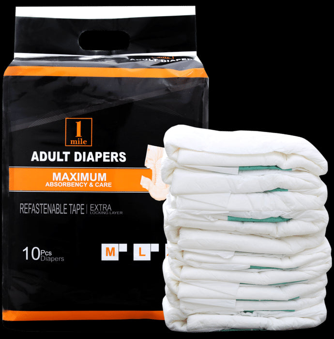 1Mile Adult Diaper Large
packet of 10 diapers