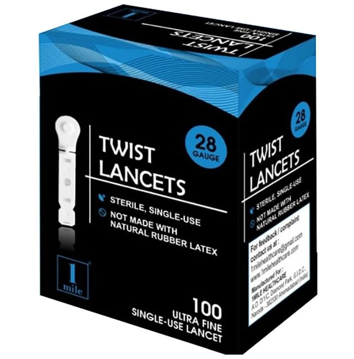 1Mile White Flat Twist Lancets (Only Lancets)
box of 100 lancets