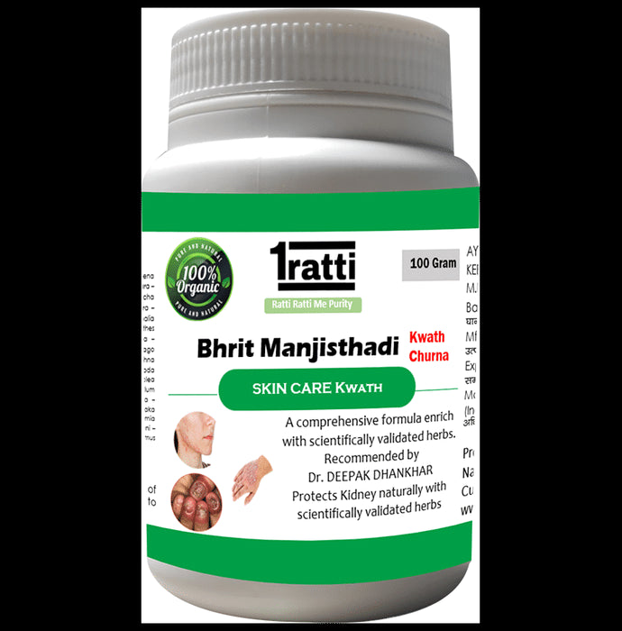 1ratti Bhrit Manjisthadi Kwath Churna (100gm Each)
combo pack of 100 gm Jar