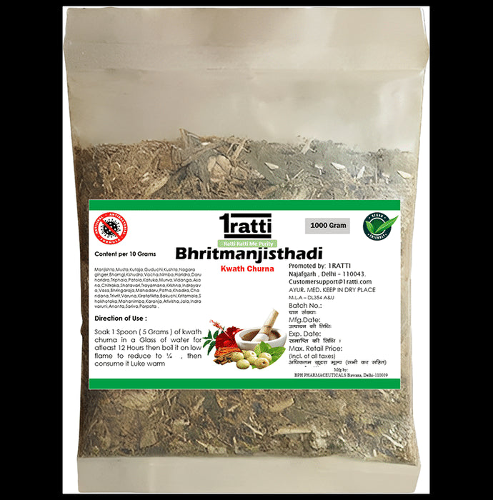 1ratti Bhritmanjisthadi Kwath Churna
packet of 1000 gm Churna