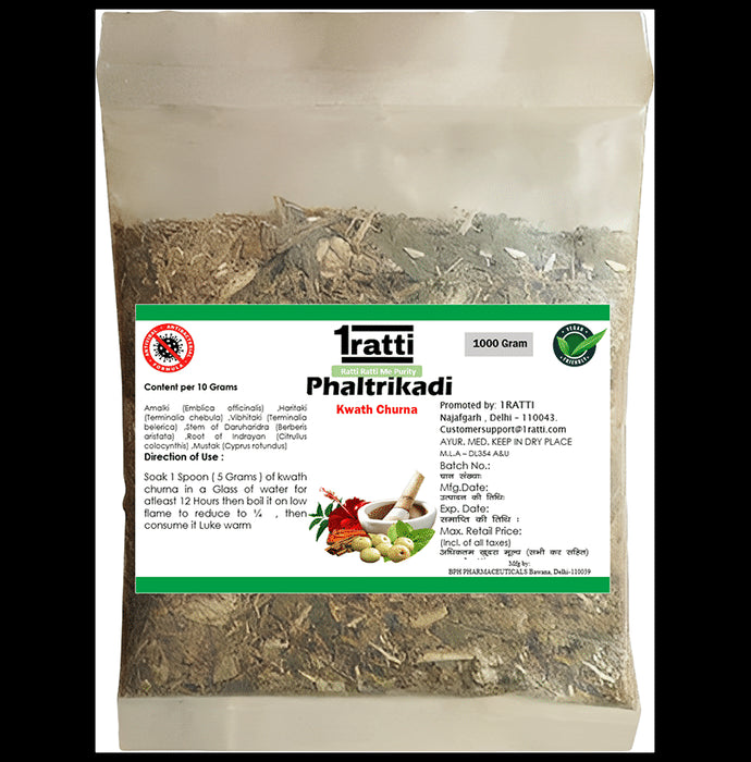1ratti Phaltrikadi Kwath Churna
packet of 1000 gm Churna