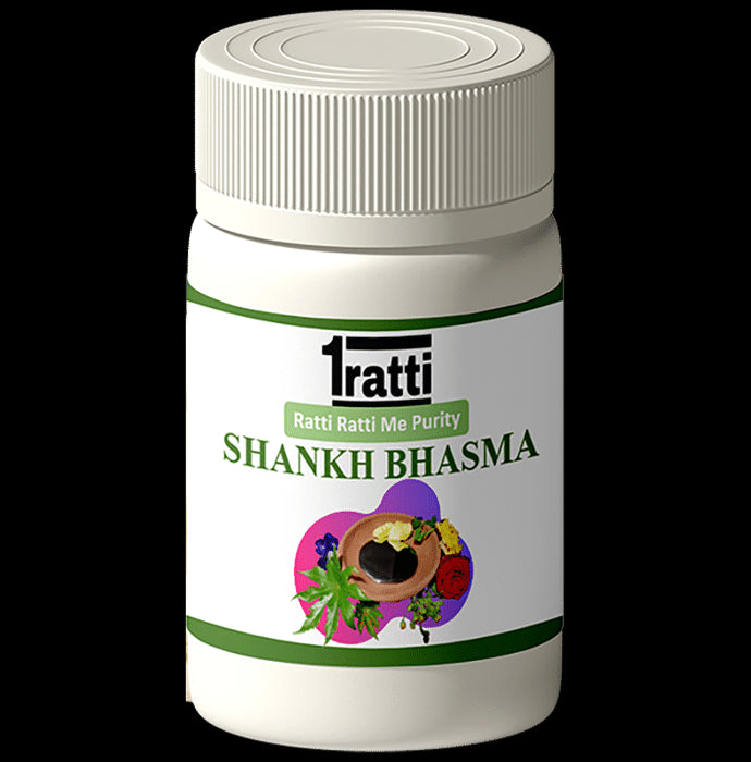 1ratti Shankh Bhasma
bottle of 10 gm Bhasma