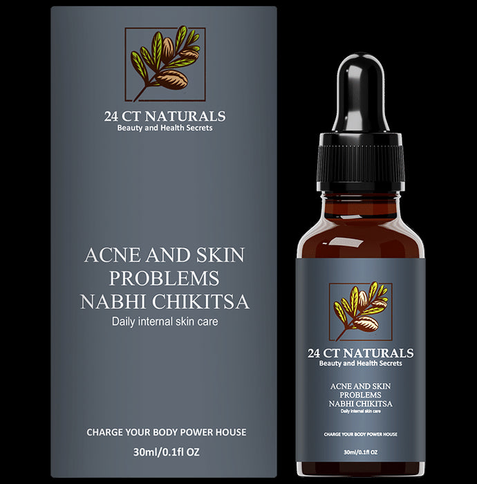 24 CT Naturals Acne and Skin Problems Nabhi Chikitsa Oil
bottle of 30 ml Oil