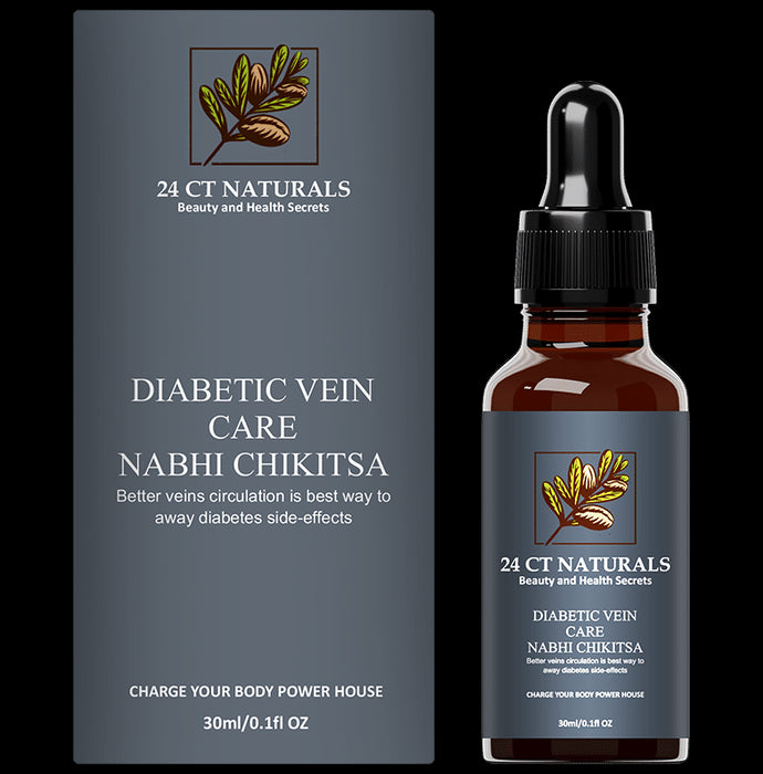 24 CT Naturals Diabetic Vein Care Nabhi Chikitsa Oil
bottle of 30 ml Oil