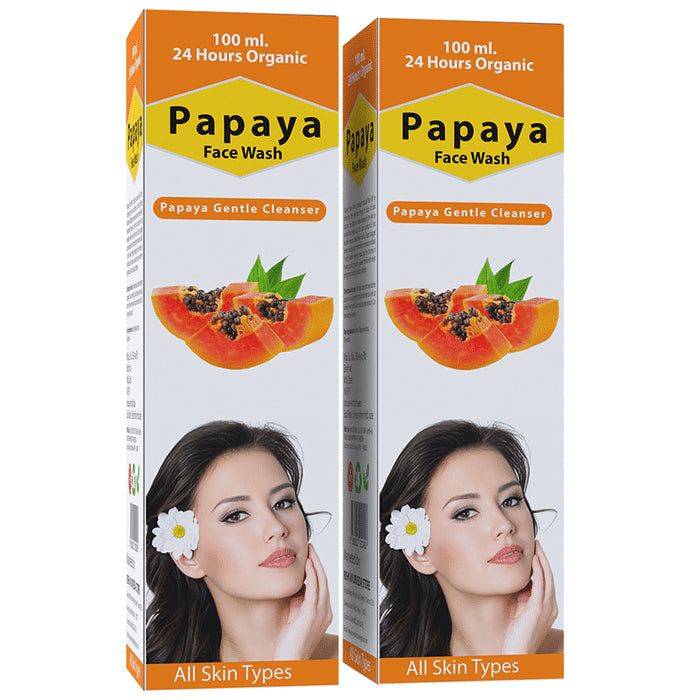 24 Hours Organic Papaya Face Wash (100ml Each)
combo pack of 2 Packs