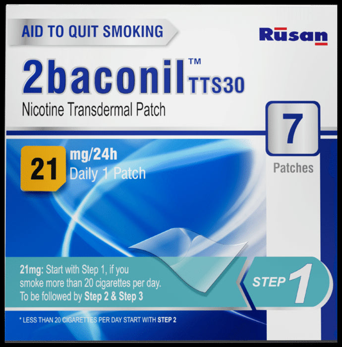 2baconil 21mg Nicotine Transdermal Patch Step 1
packet of 7 transdermal patches