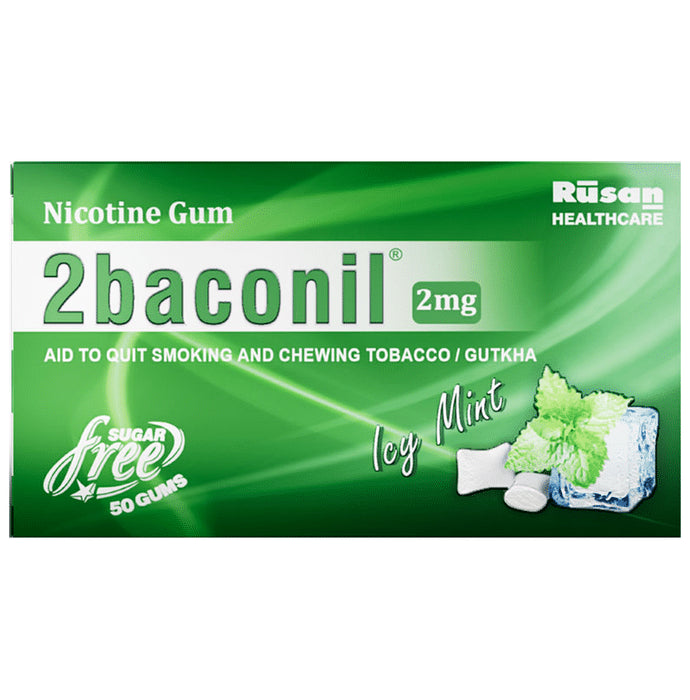 2baconil 2mg Nicotine Chewing Gum | Sugar-Free | Flavour Ice Mint
box of 50 chewing gums