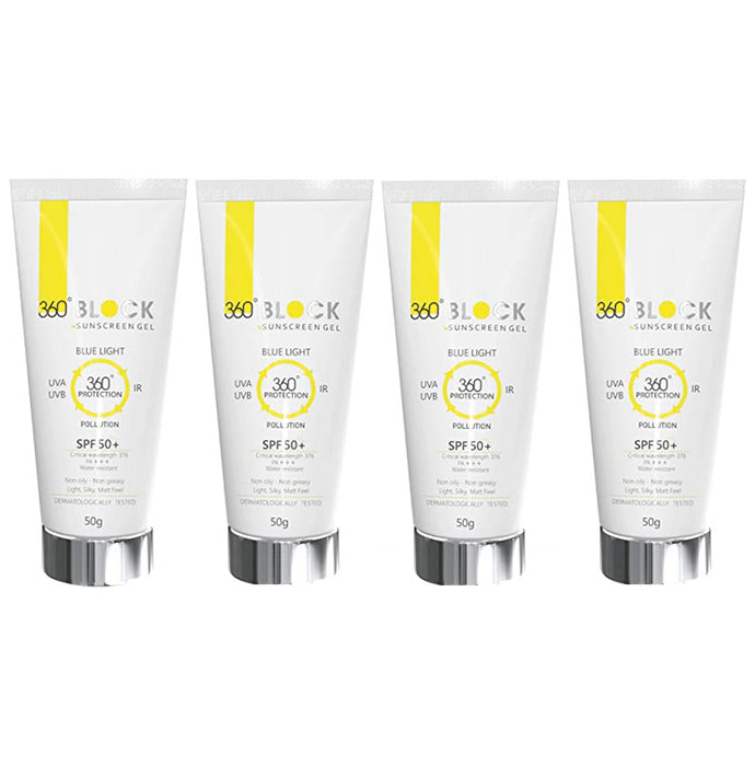 360° Block Sunscreen Gel (50gm Each) SPF 50+
combo pack of 4 Tubes