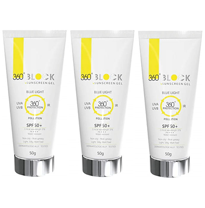 360° Block Sunscreen Gel (50gm Each) SPF 50+
combo pack of 3 Tubes