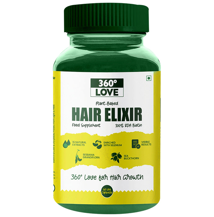 360° Love Hair Elixir Veg Capsule
bottle of 60 vegicaps