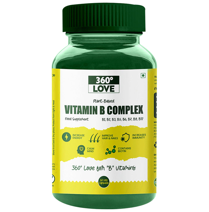 360° Love Vitamin B Complex Veg Capsule
bottle of 60 vegicaps