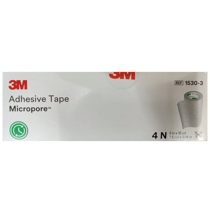 3M 1530-3 Micropore Surgical Tape 7.5cm
box of 4 tapes