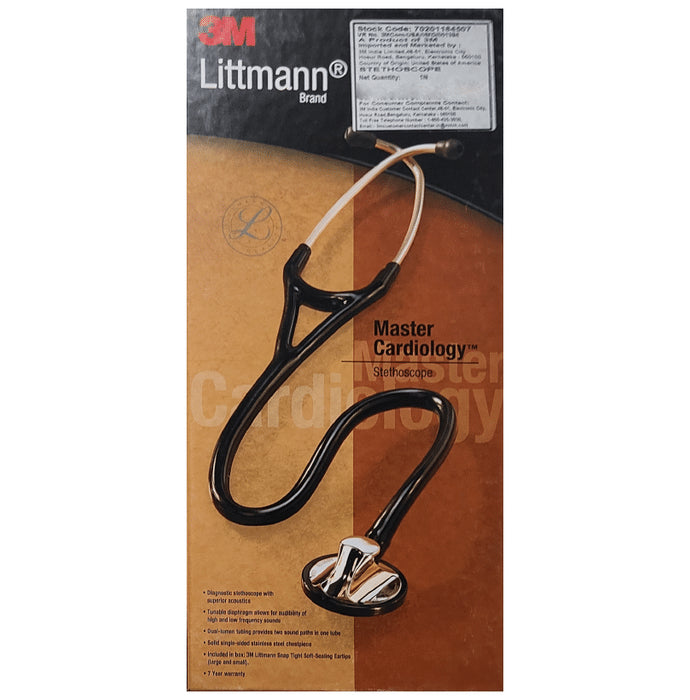 3M Littmann 2161 Master Cardiology Stethoscope, Black Tube, 27 Inch
box of 1 Unit