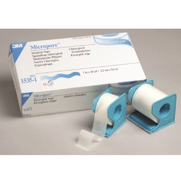 3M Micropore Tape 1535-1, 1 inch x 10 yard
box of 12 tapes