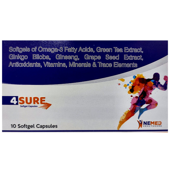 4Sure Softgel Capsule
strip of 10 soft gelatin capsules