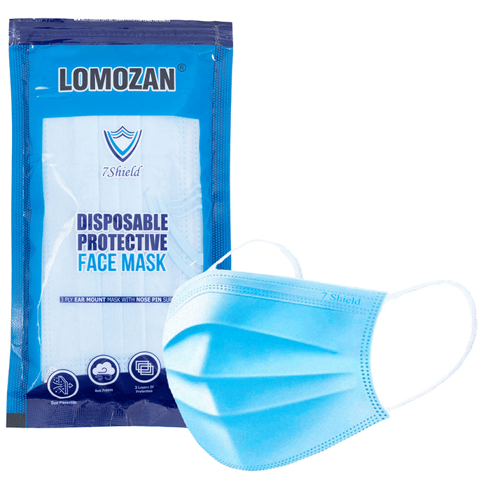 7 Shield 3 Ply Disposable Protective Face Mask Blue
packet of 10 masks