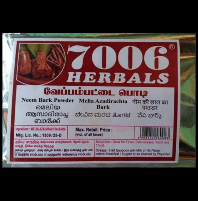 7006 Herbals Neem Bark Powder
packet of 50 gm Powder