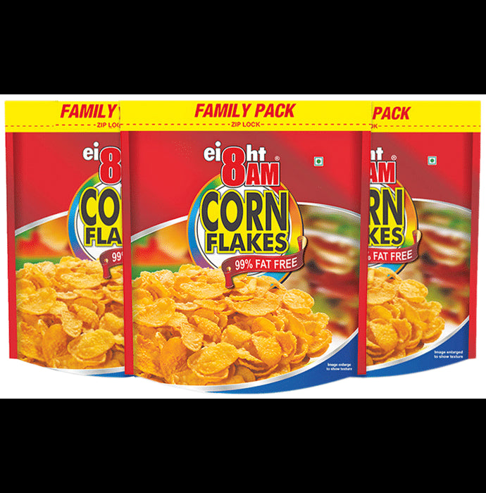 8AM Corn Flakes 99% Fat Free (1kg Each)
combo pack of 3 Packs