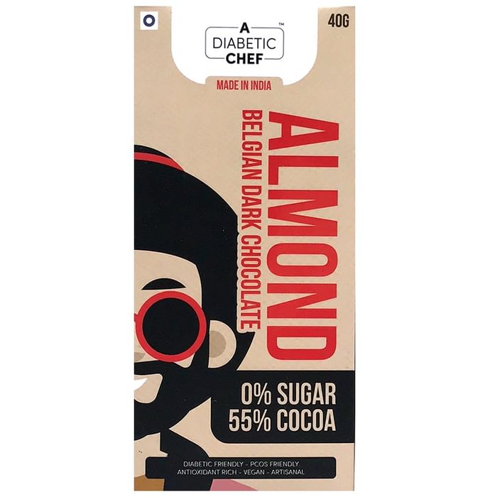 A Diabetic Chef Almond Belgian Dark Chocolate (40gm Each)
combo pack of 3 bars