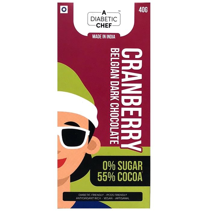 A Diabetic Chef Cranberry Belgian Dark Chocolate (40gm Each)
combo pack of 3 bars