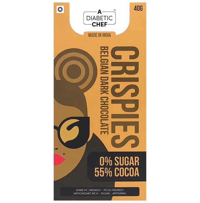 A Diabetic Chef Crispies Belgian Dark Chocolate (40gm Each)
combo pack of 3 bars