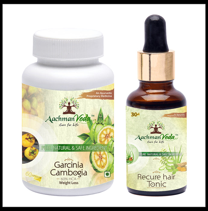 Aachman Veda Garcinia Cambogia Capsule with Aachman Veda Recure Hair Tonic 30ml Free
bottle of 60 capsules