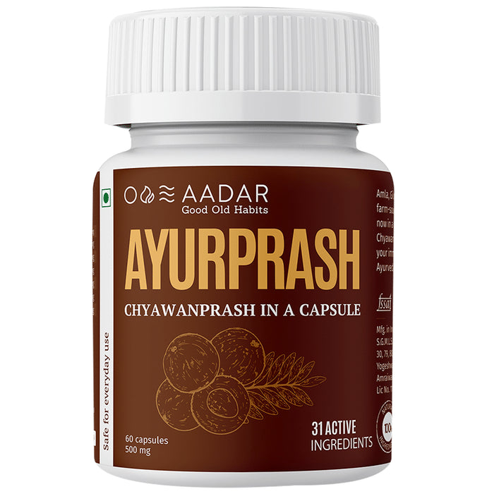 Aadar Ayurprash 500mg Capsule
bottle of 60 capsules