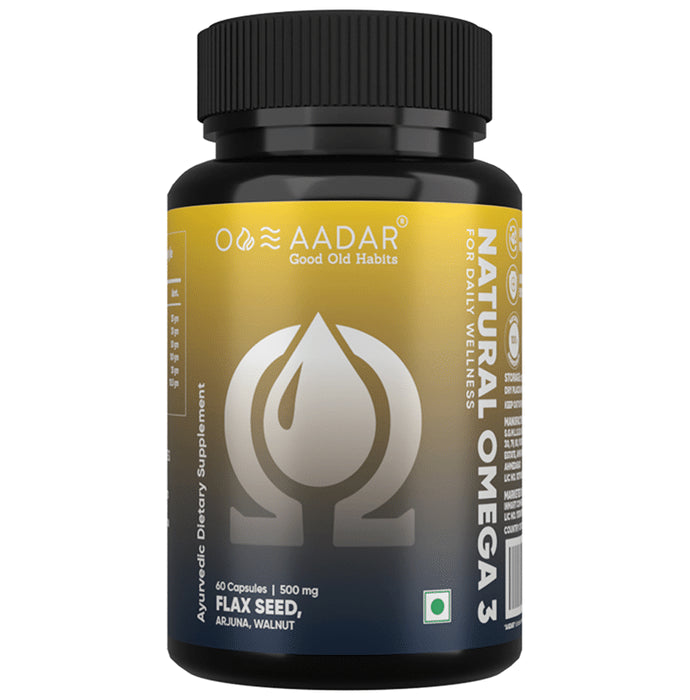 Aadar Natural Omega 3, 500mg Capsule
bottle of 60 capsules