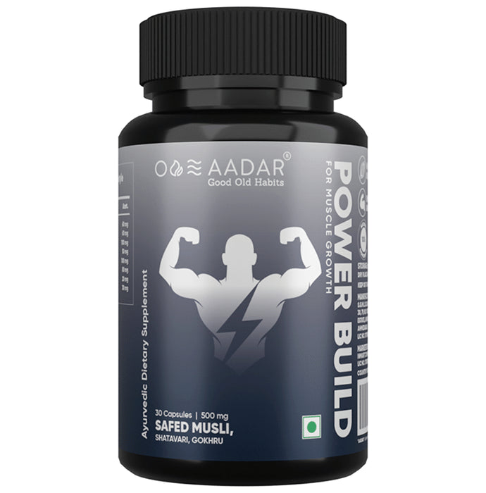 Aadar Power Build for Muscle Growth 500mg Capsule (30 Each)
box of 1 Bottle