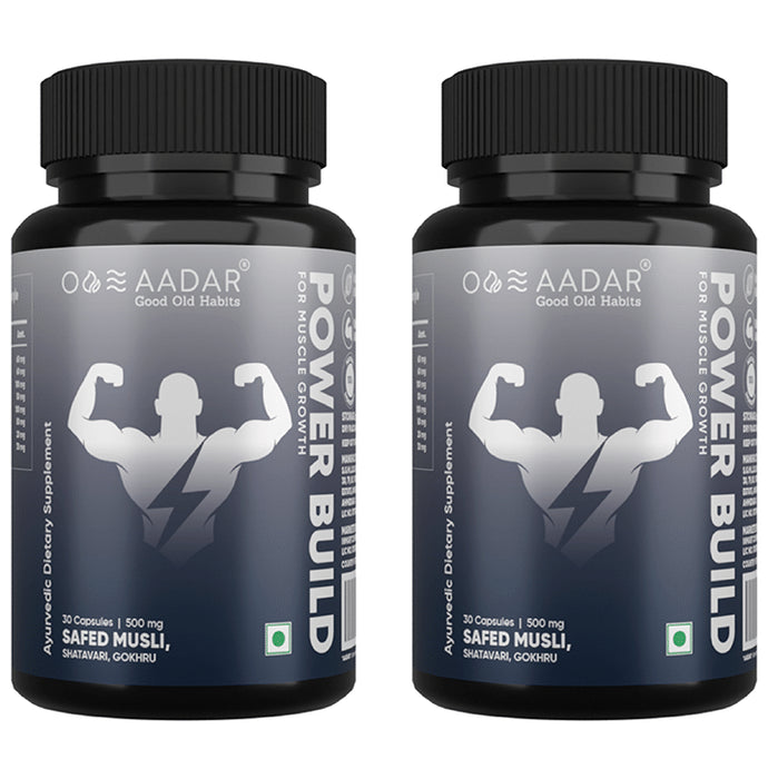 Aadar Power Build for Muscle Growth 500mg Capsule (30 Each)
combo pack of 2 bottles