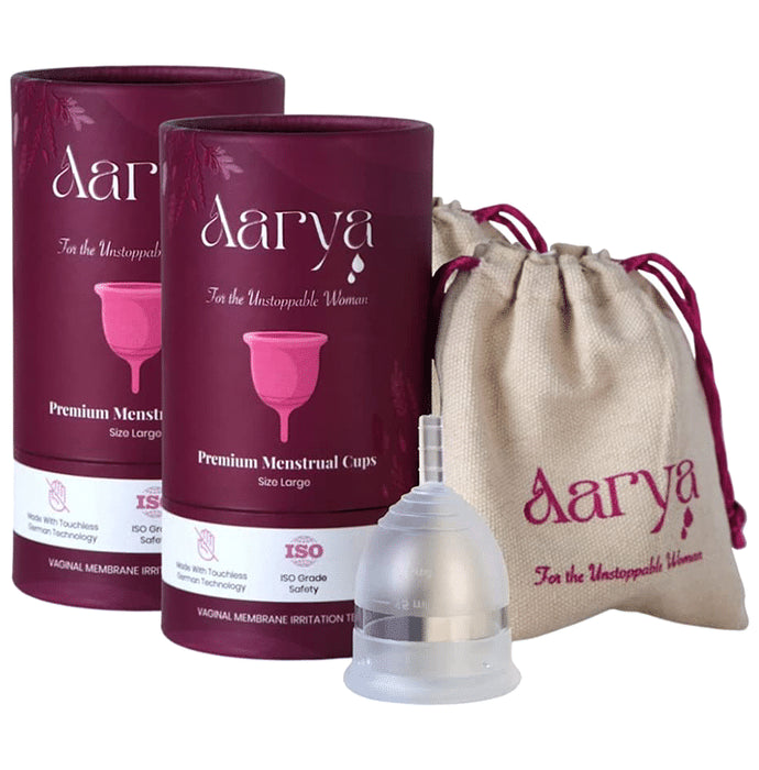 Aarya Medical Grade Silicone Reusable Menstrual Cup Large
combo pack of 2 units