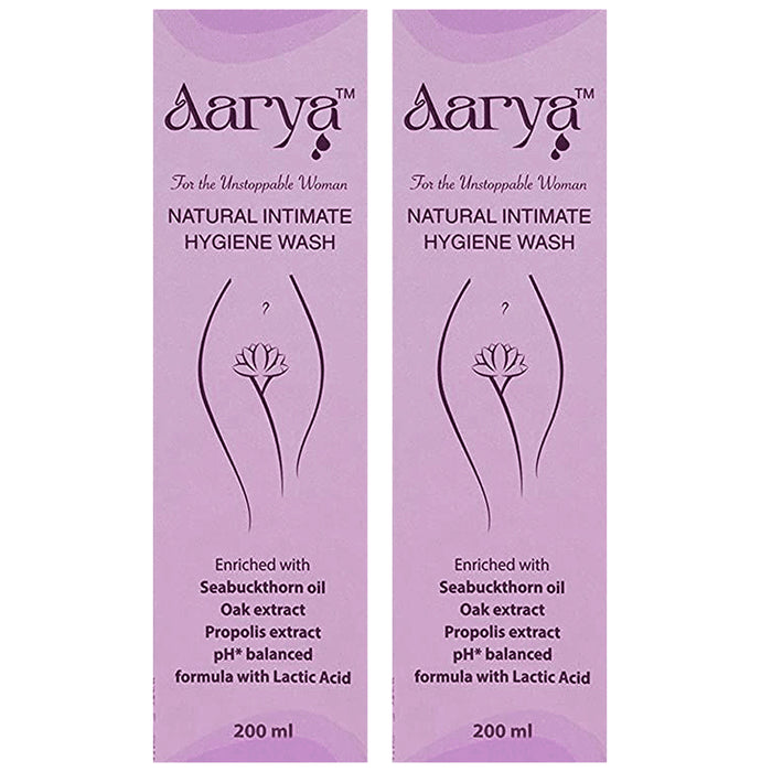 Aarya Natural Intimate Hygiene Wash for Women (200ml Each))
pump bottle of 2 liquids