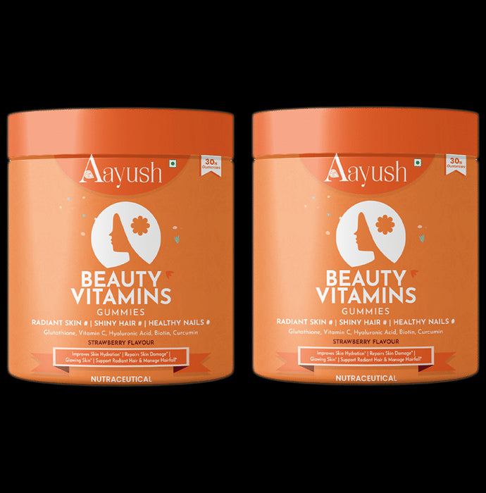 Aayush Beauty Vitamins Gummies (30 Each) Strawberry
combo pack of 2 jar