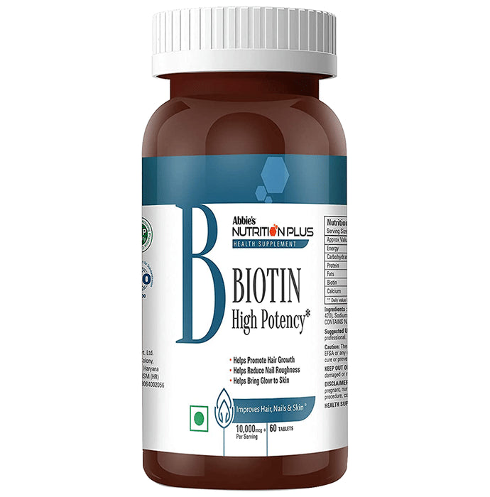 Abbie's Nutrition Plus Health Supplement Biotin High Potency Tablet
bottle of 60 tablets
