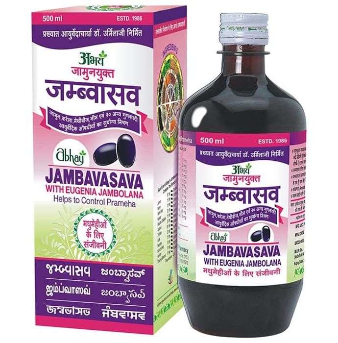 Abhay Jambavasava Syrup for Diabetics | Manages Blood Sugar Levels
bottle of 500 ml Syrup