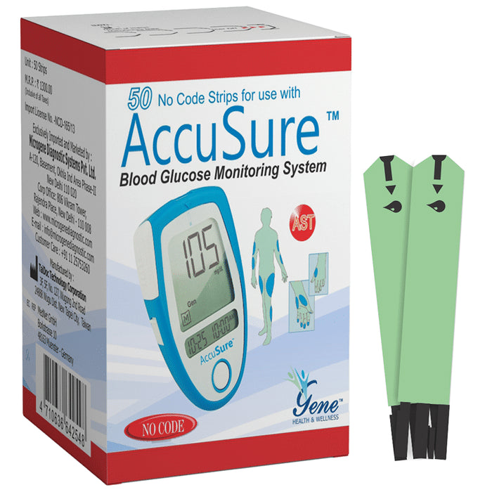 AccuSure Blood Glucose Test Strip
box of 50 Test Strips
