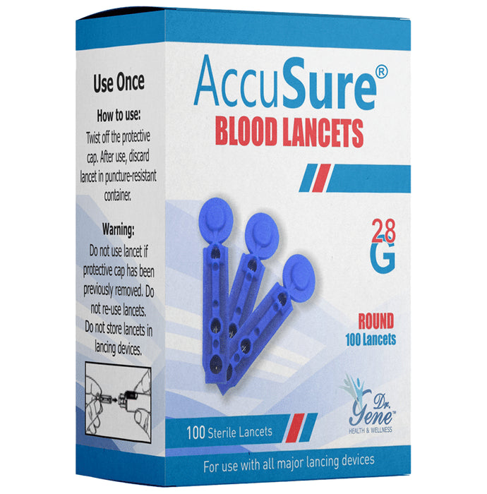 AccuSure Round Blood Lancets (100 Each)
box of 1 Unit
