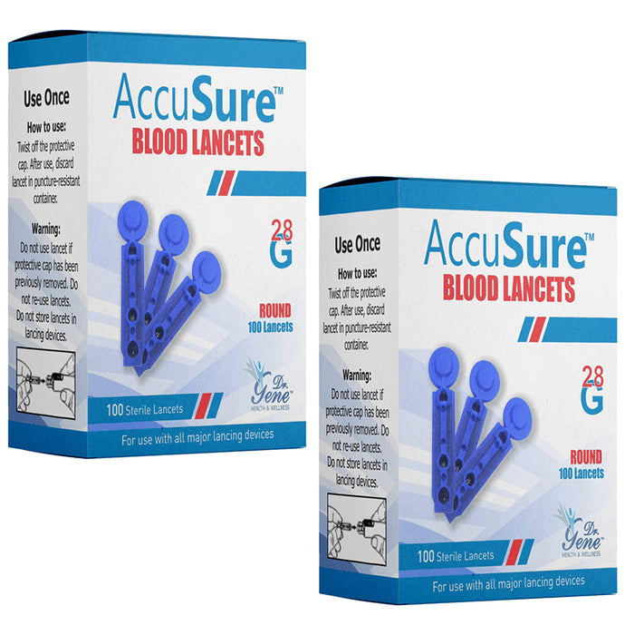 AccuSure Round Blood Lancets (100 Each)
box of 2 units