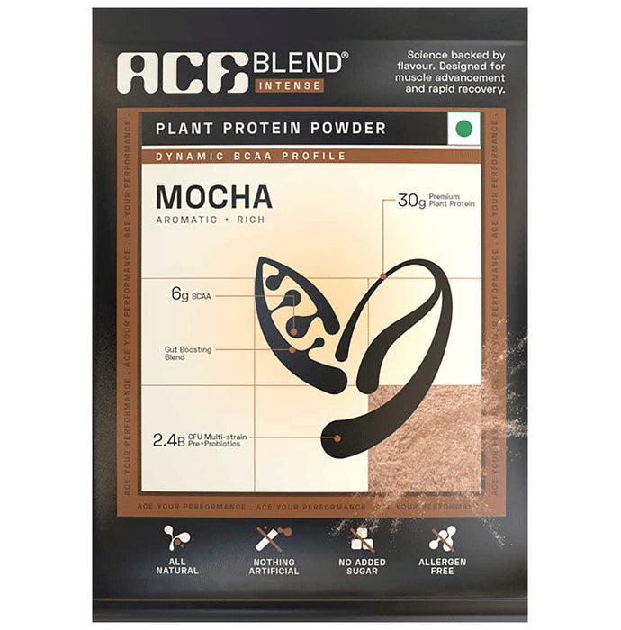 Ace Blend Intense 30g Vegan Plant Protein Powder with BCAA Mocha
box of 30 Sachets