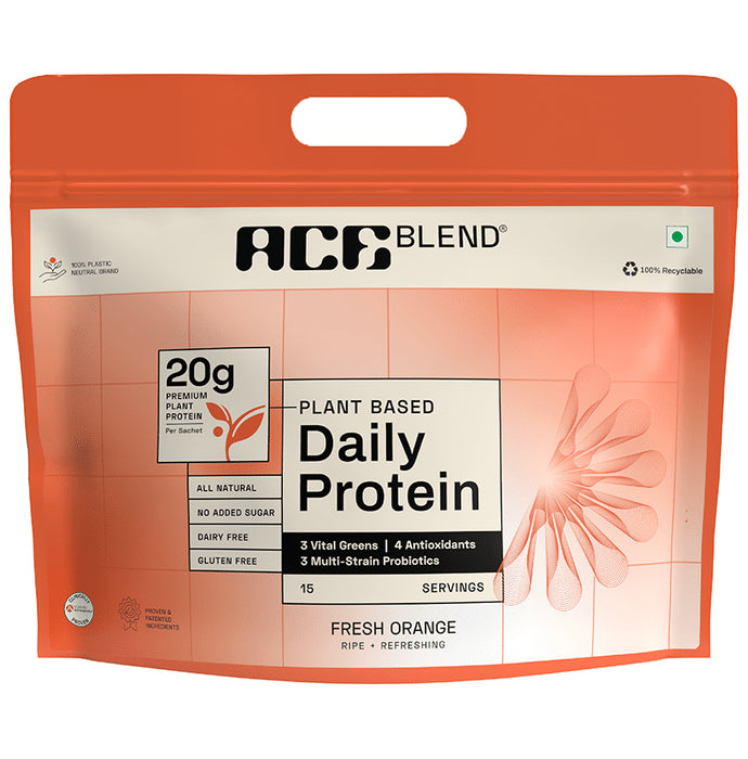 Ace Blend Plant Based Daily Protein Orange
packet of 15 Sachets