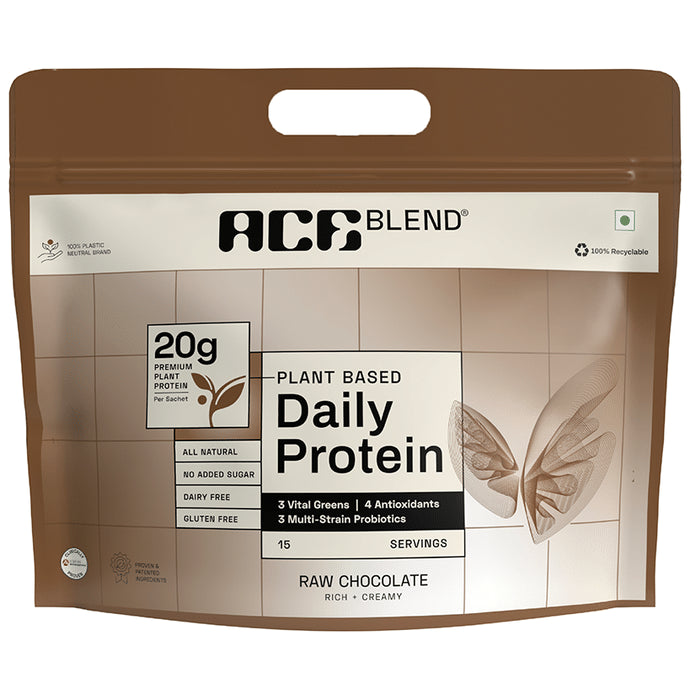 Ace Blend Plant Based Daily Protein Raw Chocolate
packet of 15 Sachets