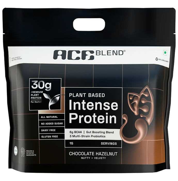 Ace Blend Plant Based Intense Protein Chocolate Hazelnut
packet of 15 Sachets