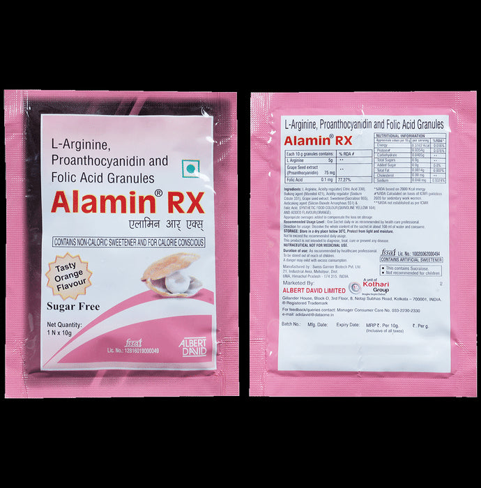 Alamin RX Granules Orange Sugar Free
sachet of 10 gm Granules