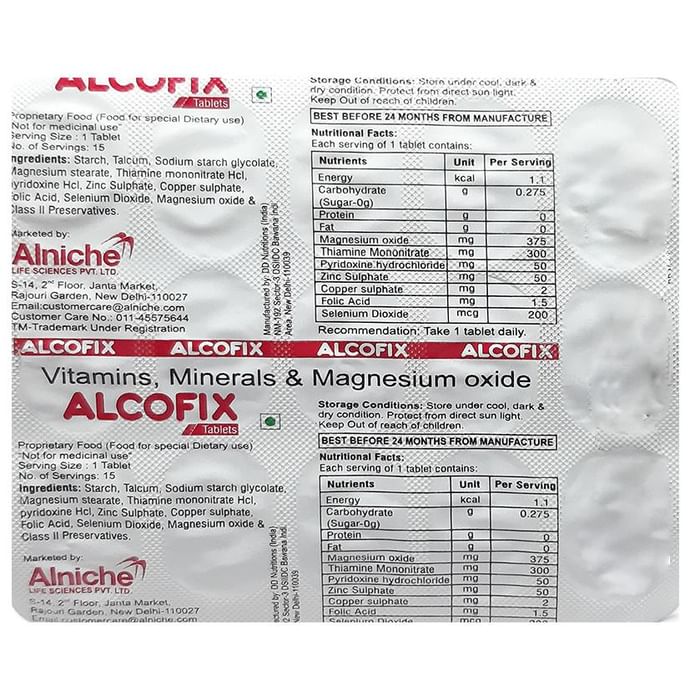 Alcofix Tablet
strip of 15 tablets
